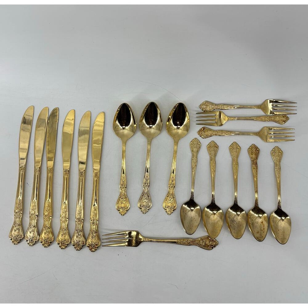 Rogers Stainless Steel Gold Tone Flatware Repurpose DIY Crafting